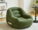 Goldoma Corduroy U-Shaped Sectional Sofa with Ottoman – Modern Minimalist Japanese Green Design, Convertible Lounger for