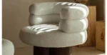 Goldoma compact velvet sofa for living room, modern single armchair with solid wood frame and high-density sponge cushion