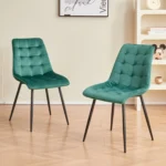 Goldoma velvet dining chairs set of 2/4/6 with metal legs and ergonomic seat for kitchen living room bedroom