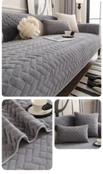 Goldoma thickened velvet sofa cushion with non-slip backing protects furniture while adding cozy warmth