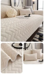 Goldoma thickened velvet sofa cushion with non-slip backing protects furniture while adding cozy warmth