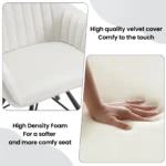 Goldoma velvet swivel dining chairs set of 2 in cream, featuring 360 degree rotation and ergonomic design
