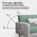Goldoma Foldable Sofa Bed 3-seat convertible sleeper in modern living room