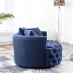 Goldoma Nordic Round Accent Sofa - round accent sofa in a cozy living room