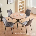 Goldoma velvet dining chairs set of 2/4/6 with metal legs and ergonomic seat for kitchen living room bedroom
