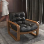 Goldoma Venetian leather sofa - premium leather sofa in a modern vintage style, compact single seat for living room