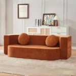 Goldoma modular boneless sofa bed in retro glam style, showing versatile living room couch
