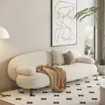 Goldoma semi circle sectional sofa in modern lamb wool fabric for hotel lobby or living room