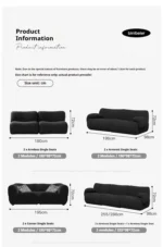 Goldoma modular cream Sherpa sofa vacuum-compressed sectional with high-elastic foam in mid-century style.