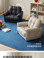 Goldoma compact modern tufted sofa in a living room – minimalist Chesterfield style with tufted back