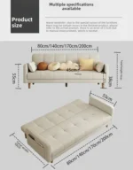 Sofa living room Small apartment rental room Folding sofa bed Single double bedroom Simple modern apartment Fabric sofa - Image 37