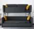 Goldoma L-Shaped Sleeper Sofa with Flip Conversion – Modern Fabric Sofa Bed for Living Room