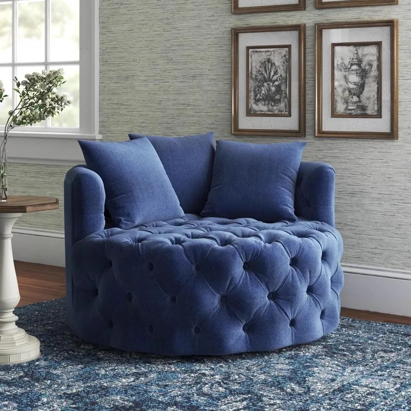 S5e63b56f9a264154968e64a6cab67309b.webp Goldoma Nordic Round Accent Sofa - round accent sofa in a cozy living room
