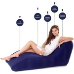 Portable S-shaped Love Position Labor-saving Sitting Inflatable Sofa Bed Yoga Chaise Lounge For Garden Bedroom Folding Furniture - Image 14