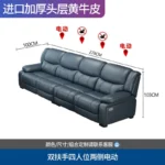 Goldoma L-Shaped Leather Sofa – waterproof genuine cowhide sectional in modern living room
