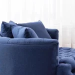 Goldoma Nordic Round Accent Sofa - round accent sofa in a cozy living room