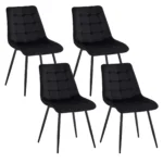 Goldoma velvet dining chairs set of 2/4/6 with metal legs and ergonomic seat for kitchen living room bedroom