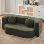 Goldoma modular boneless sofa bed in retro glam style, showing versatile living room couch
