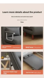 Folding Sofa Bed Dual-purpose Living Room Multi-functional Lunch Break Lazy Sofa Space-saving Single Internet Sofa Bed - Image 43