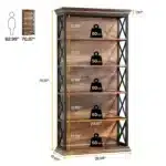 Goldoma 6-Tier Industrial Bookcase, 71 Inch Tall Bookshelf with X-Design, Floor Standing 5 Shelf Display Storage for Living