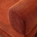 Goldoma velvet sectional sofa in living room - modern L-shaped corduroy couch with soft velvet upholstery and high-resilience sponge filling