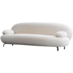 Goldoma semi circle sectional sofa in modern lamb wool fabric for hotel lobby or living room