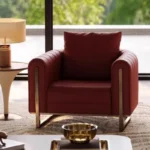 Goldoma Modern Lazy Sofa Bed convertible sofa bed pouf in minimalist living room