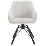 Goldoma velvet swivel dining chairs set of 2 in cream, featuring 360 degree rotation and ergonomic design