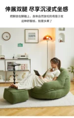 Goldoma corduroy u-shaped sectional sofa in olive green with ottoman, modern minimalist design for living room