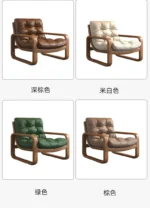 Goldoma Venetian leather sofa - premium leather sofa in a modern vintage style, compact single seat for living room