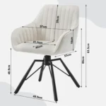 Goldoma velvet swivel dining chairs set of 2 in cream, featuring 360 degree rotation and ergonomic design