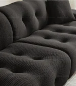 Goldoma Nordic corner sofa in black fabric - modern L-shaped couch for living room