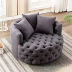 Goldoma Nordic Round Accent Sofa - round accent sofa in a cozy living room