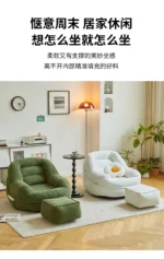 Goldoma corduroy u-shaped sectional sofa in olive green with ottoman, modern minimalist design for living room