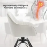 Goldoma velvet swivel dining chairs set of 2 in cream, featuring 360 degree rotation and ergonomic design
