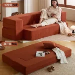 Goldoma modular boneless sofa bed in retro glam style, showing versatile living room couch