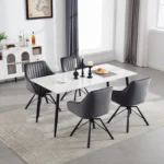 Goldoma velvet swivel dining chairs set of 2 in cream, featuring 360 degree rotation and ergonomic design