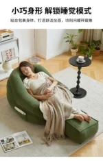 Goldoma corduroy u-shaped sectional sofa in olive green with ottoman, modern minimalist design for living room