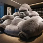 Goldoma creative animal sofa bed in modern living room, upholstered in soft fabric, converted to a bed