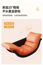 Goldoma modern curved leather sofa single seater living room chair in neutral tone