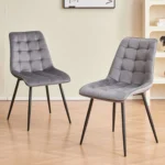 Goldoma velvet dining chairs set of 2/4/6 with metal legs and ergonomic seat for kitchen living room bedroom