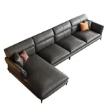 -luxury sofa set furniture leather L - shaped latex combination leather living room sofas - Image 2