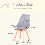 A Set of 6 Nordic Medieval Dining Chairs PU Padded Seat Beech Wood Legs Desk Chairs for Dining Room Bedroom Balcony Restaurant - Image 16