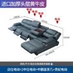 Goldoma L-Shaped Leather Sofa – waterproof genuine cowhide sectional in modern living room