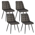 Goldoma velvet dining chairs set of 2/4/6 with metal legs and ergonomic seat for kitchen living room bedroom