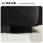 Goldoma Nordic corner sofa in black fabric - modern L-shaped couch for living room