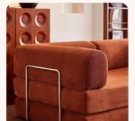 Goldoma velvet sectional sofa in living room - modern L-shaped corduroy couch with soft velvet upholstery and high-resilience sponge filling