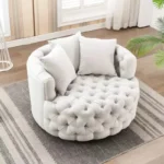Goldoma Nordic Round Accent Sofa - round accent sofa in a cozy living room