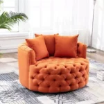 Goldoma Nordic Round Accent Sofa - round accent sofa in a cozy living room