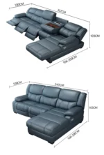 Goldoma L-Shaped Leather Sofa – waterproof genuine cowhide sectional in modern living room